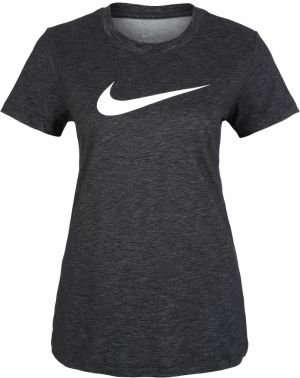 NIKE Funkčné tričko  čierna melírovaná / biela