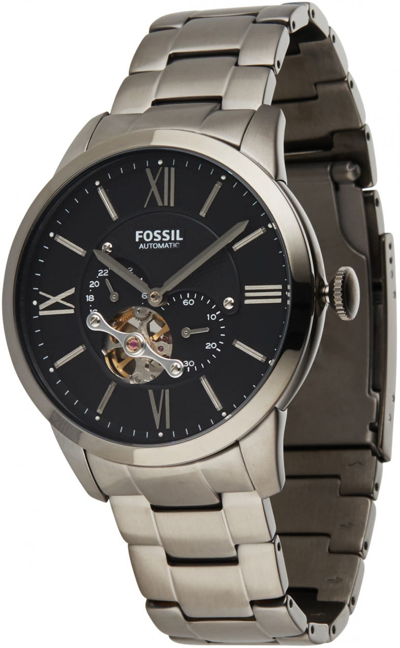 FOSSIL Analógové hodinky 'Townsman Auto'  sivá / čierna