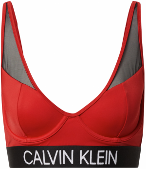 Calvin Klein Swimwear Bikinový top  hrdzavo červená / čierna / biela