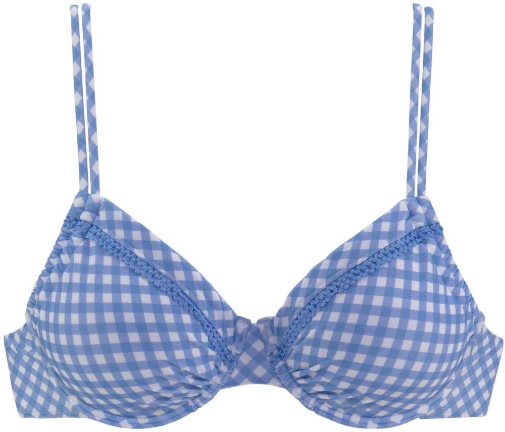 BUFFALO Bikinový top  modrá / biela
