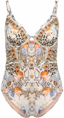 River Island Plus Jednodielne plavky  svetlohnedá / gaštanová / oranžová / béžová / modrosivá