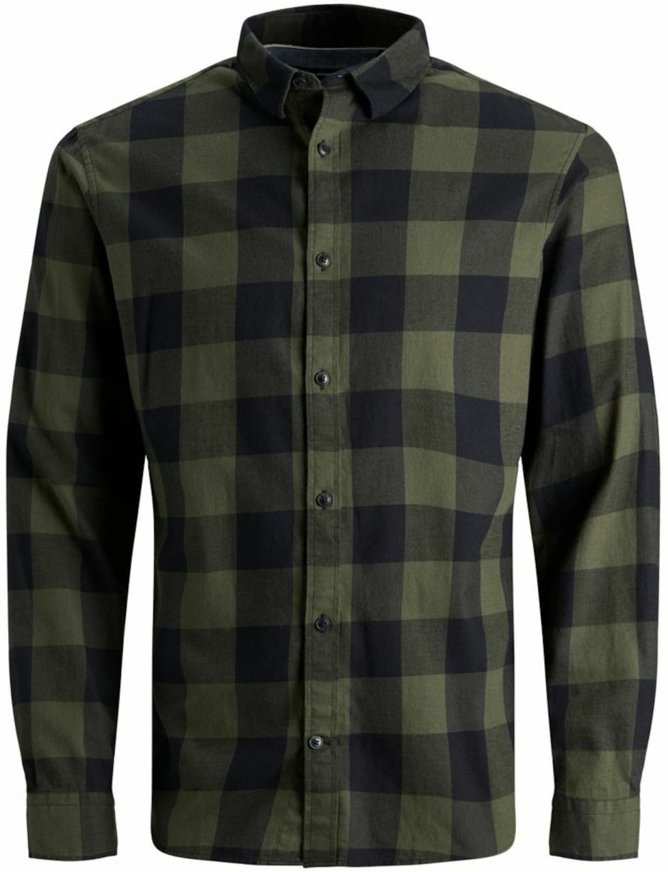 JACK & JONES Košeľa  olivová / čierna