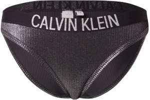 Calvin Klein Swimwear Bikinové nohavičky  čierna / strieborná