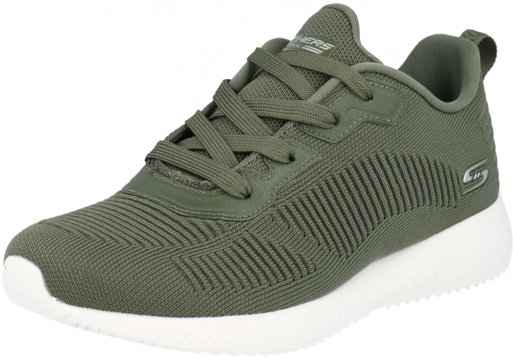 SKECHERS Nízke tenisky 'Bob Squad'  tmavozelená / biela