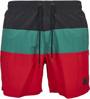 Urban Classics Plavecké šortky  zelená / ohnivo červená / čierna
