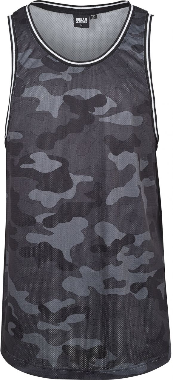 Urban Classics Tričko 'Camo Mesh'  sivá / tmavosivá / čierna