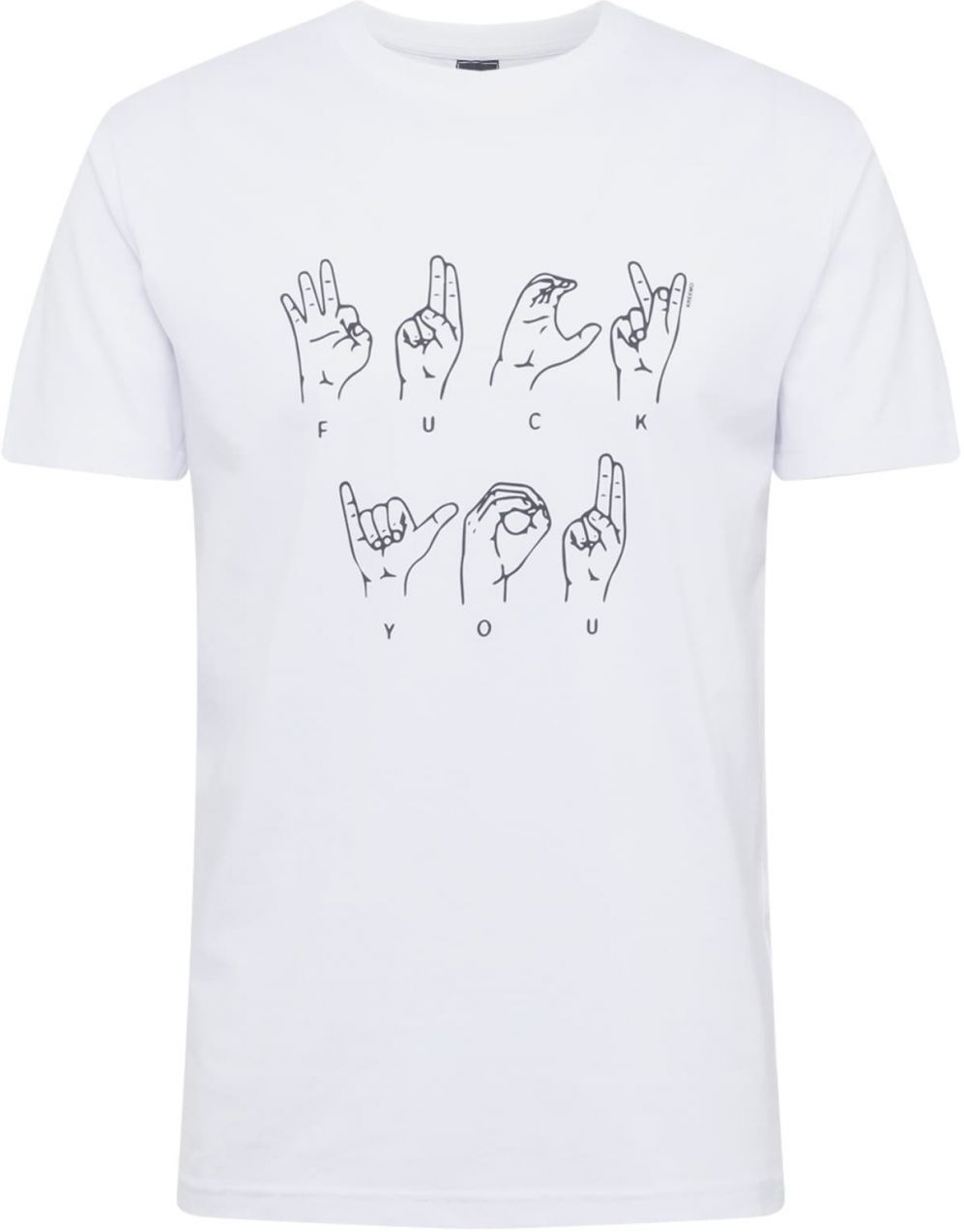 Mister Tee Tričko 'FU Sign Language'  čierna / biela