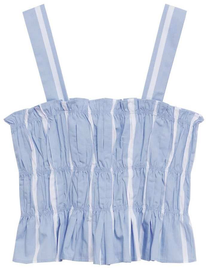 MANGO Top  dymovo modrá / biela