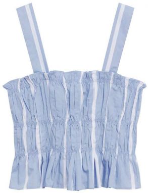 MANGO Top  dymovo modrá / biela