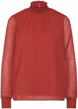 ONLY Blúzka 'ONLNEW KAYLA L/S TOP WVN'  vínovo červená