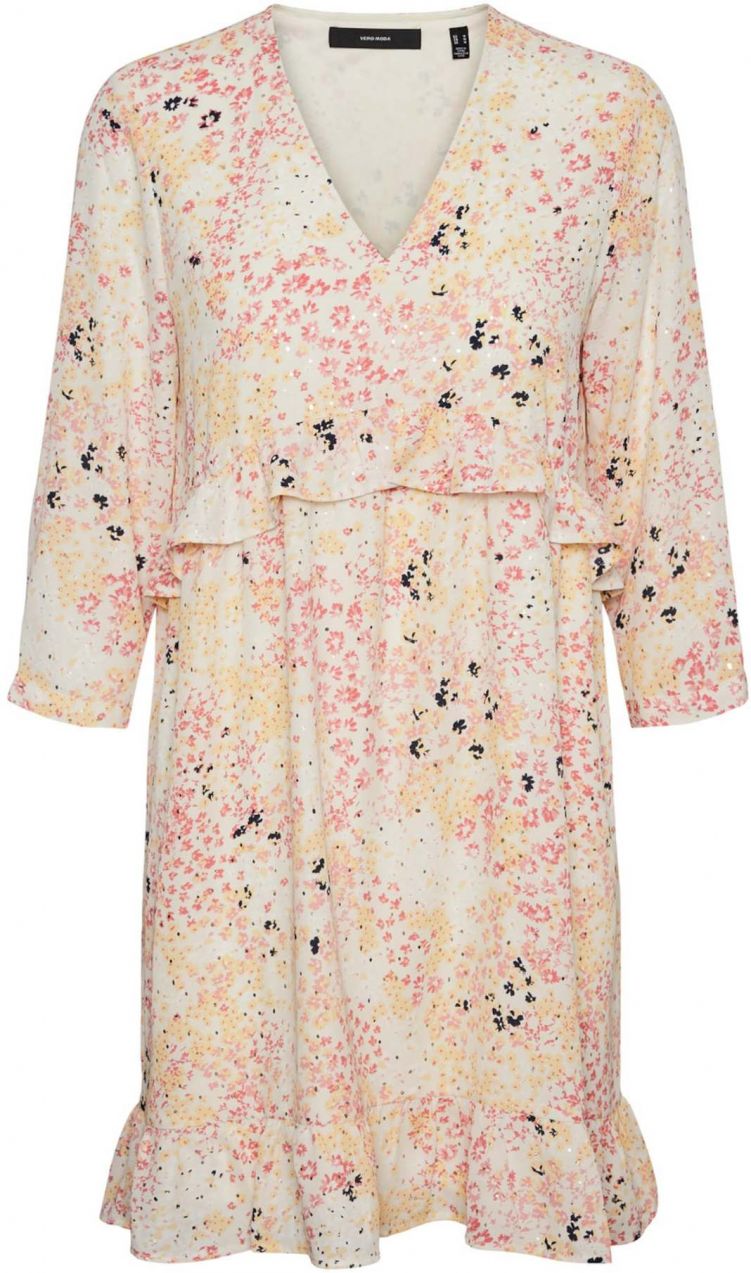 VERO MODA Šaty 'Hannah'  žltá / sivá / svetloružová / čierna