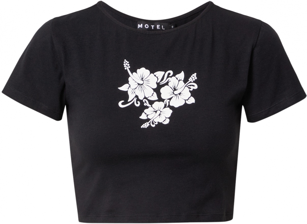 Motel Tričko 'TINDY'  čierna / biela