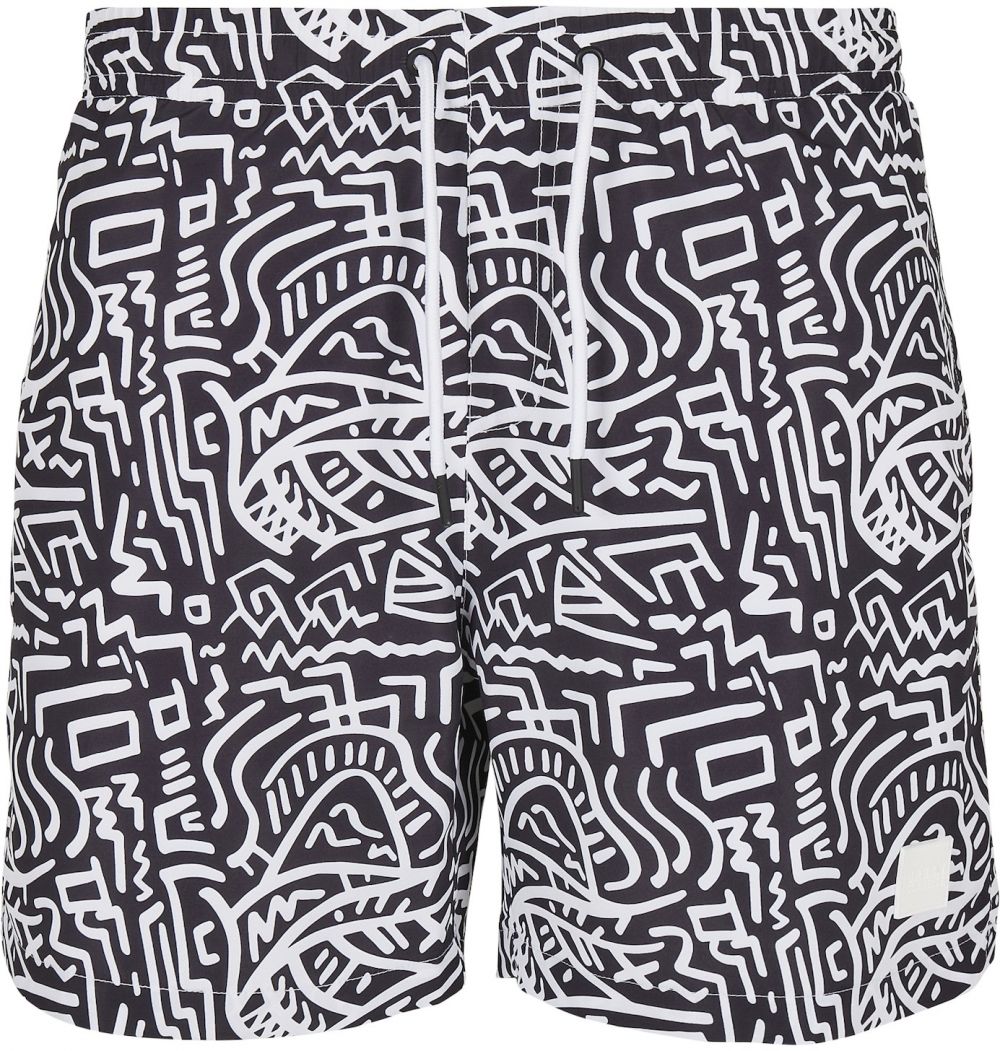 Urban Classics Plavecké šortky  čierna / biela