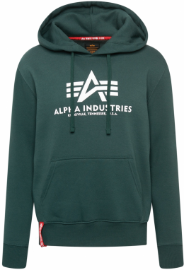 ALPHA INDUSTRIES Mikina  smaragdová / červená / biela