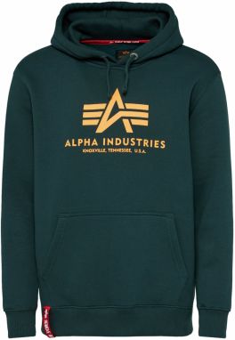 ALPHA INDUSTRIES Mikina  jedľová / svetlooranžová / červená / biela