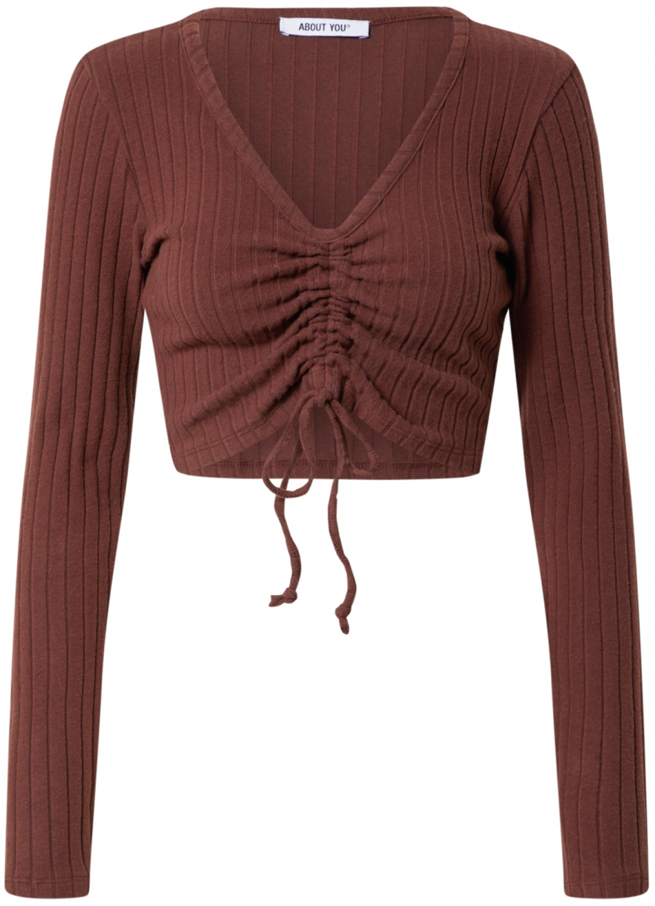 ABOUT YOU Tričko 'Maxi Longsleeve'  hnedá