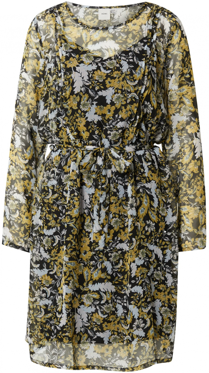 ICHI Šaty  horčicová / olivová / čierna / biela