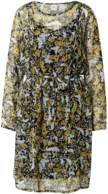 ICHI Šaty  horčicová / olivová / čierna / biela