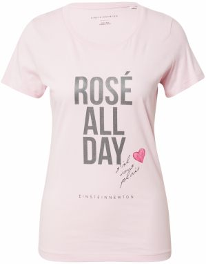 EINSTEIN & NEWTON Tričko 'Rose all day'  ružová / svetloružová / čierna