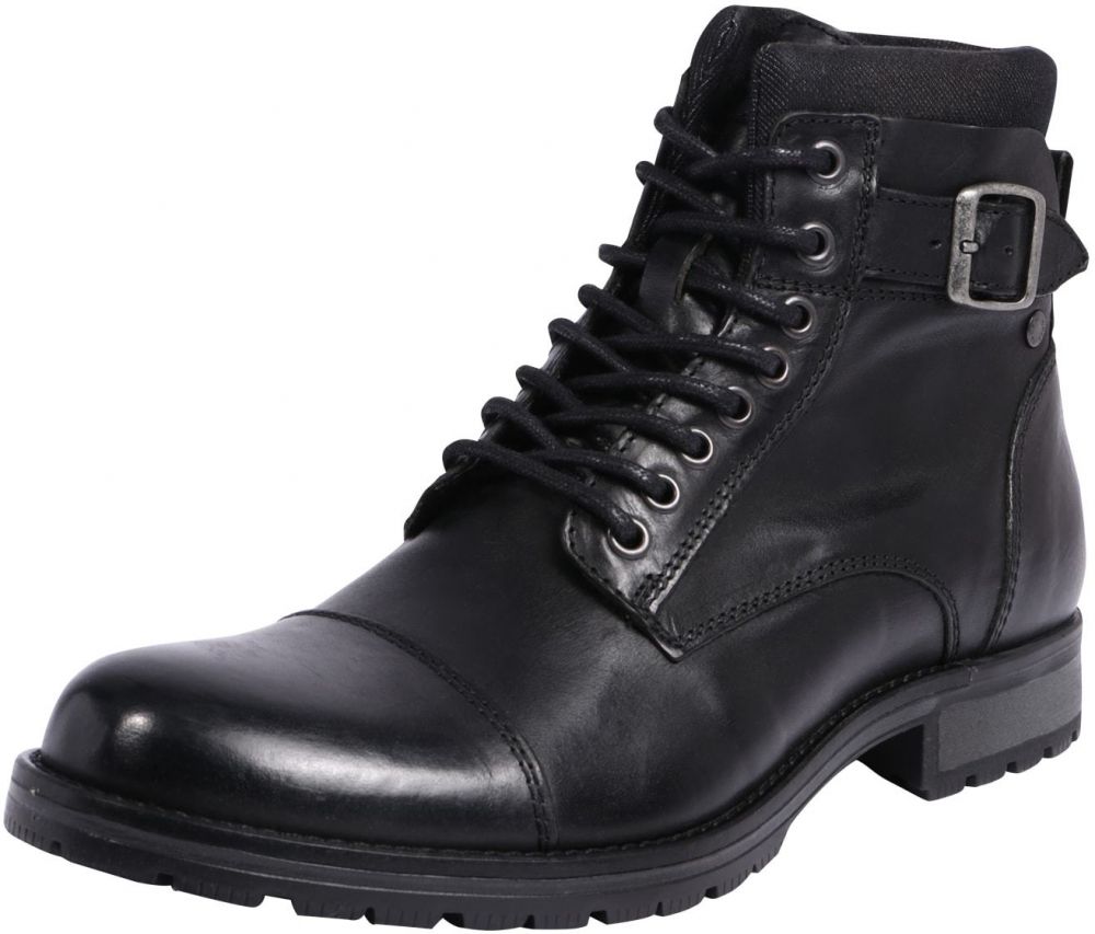 JACK & JONES Šnurovacie čižmy 'Albany'  čierna