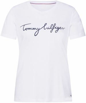 TOMMY HILFIGER Tričko 'Heritage'  tmavomodrá / biela