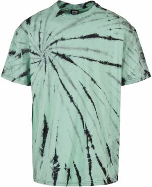 Urban Classics Tričko 'Boxy Tye Dye'  sivá / mätová / čierna