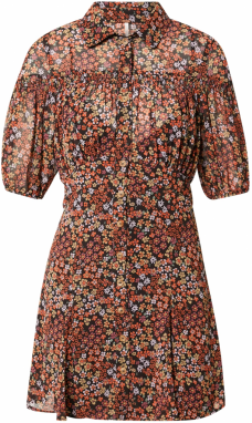 Free People Košeľové šaty 'BONNIE'  zelená / oranžová / čierna / biela