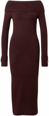 River Island Pletené šaty  tmavočervená