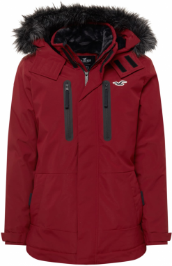 HOLLISTER Zimná parka  burgundská / čierna