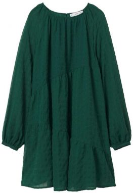 MANGO Košeľové šaty 'Match'  smaragdová