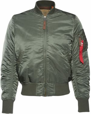 ALPHA INDUSTRIES Prechodná bunda 'MA-1 VF 59'  hnedá / tmavozelená / červená