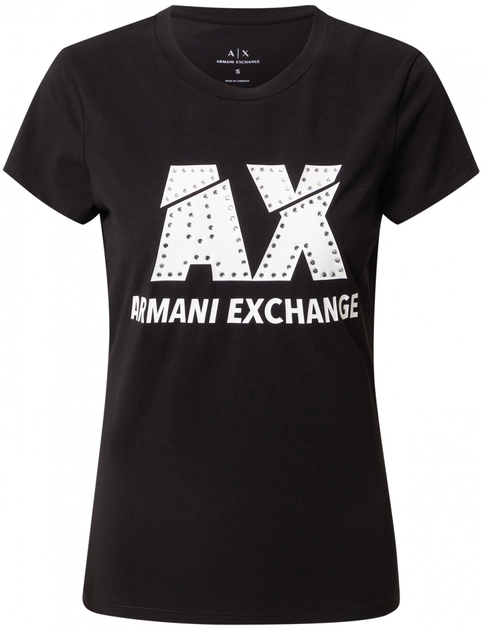ARMANI EXCHANGE Tričko  čierna / biela