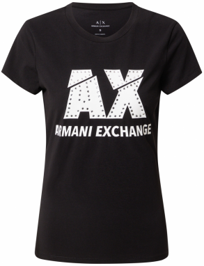 ARMANI EXCHANGE Tričko  čierna / biela