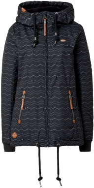 Ragwear Prechodná bunda 'Zuzka Chevron'  hnedá / svetlosivá / čierna