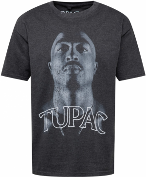 Mister Tee Tričko 'Tupac Up'  sivá / tmavosivá / biela
