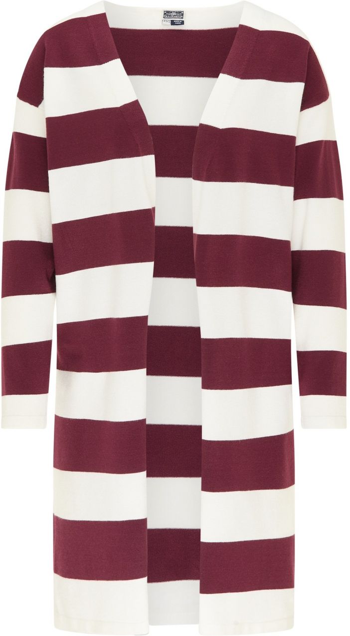 DreiMaster Maritim Kardigán  tmavoružová / biela