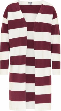 DreiMaster Maritim Kardigán  tmavoružová / biela