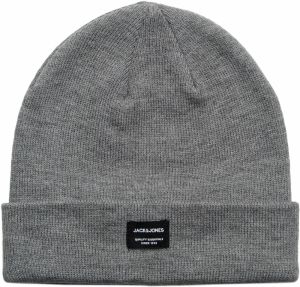 JACK & JONES Čiapky  sivá melírovaná / čierna / biela