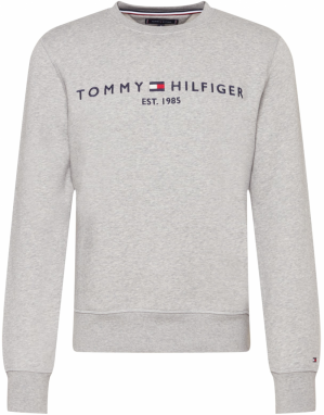 TOMMY HILFIGER Mikina  námornícka modrá / sivá melírovaná / červená / biela