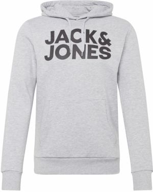 JACK & JONES Mikina  svetlosivá / čierna