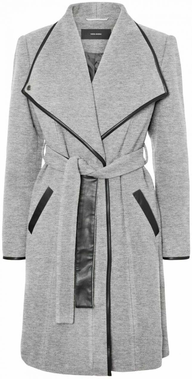 VERO MODA Prechodný kabát  sivá / čierna