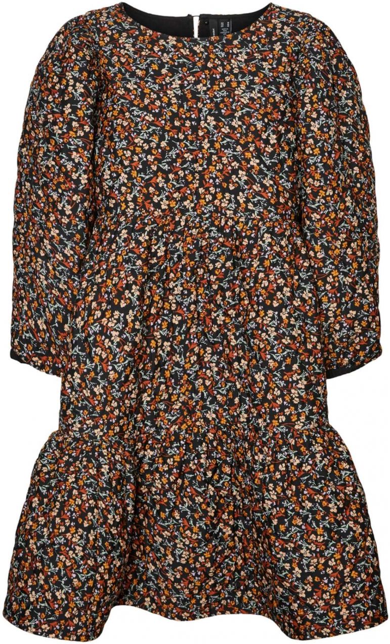 VERO MODA Šaty 'Leonora'  pastelovo zelená / pastelovo fialová / oranžová / pastelovo oranžová / čierna