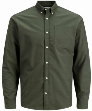 JACK & JONES Košeľa 'JJEOxford'  kaki