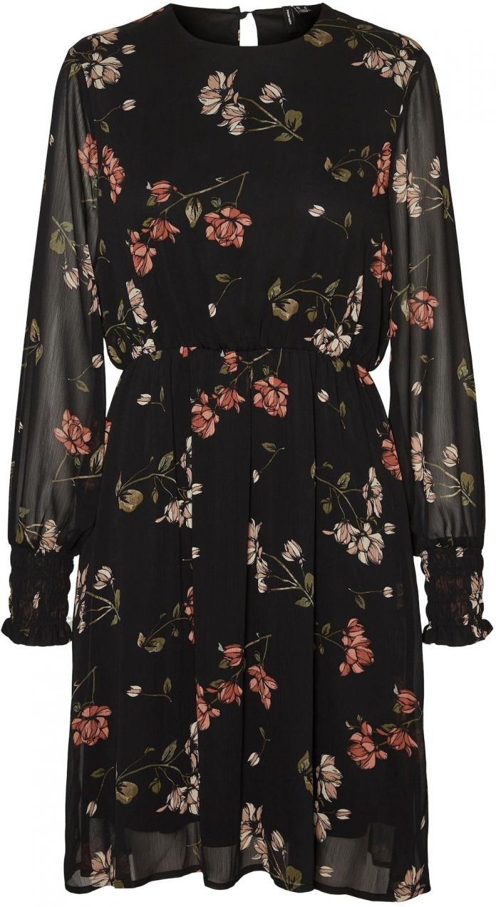 VERO MODA Šaty 'Smilla'  béžová / tmavozelená / rosé / pastelovo červená / čierna