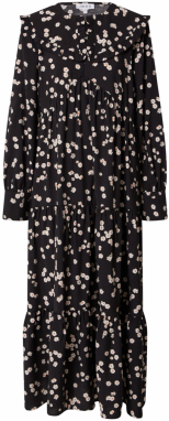 EDITED Košeľové šaty 'Joni'  ružová / čierna / biela