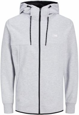 JACK & JONES Tepláková bunda 'Air'  sivá melírovaná / čierna / biela