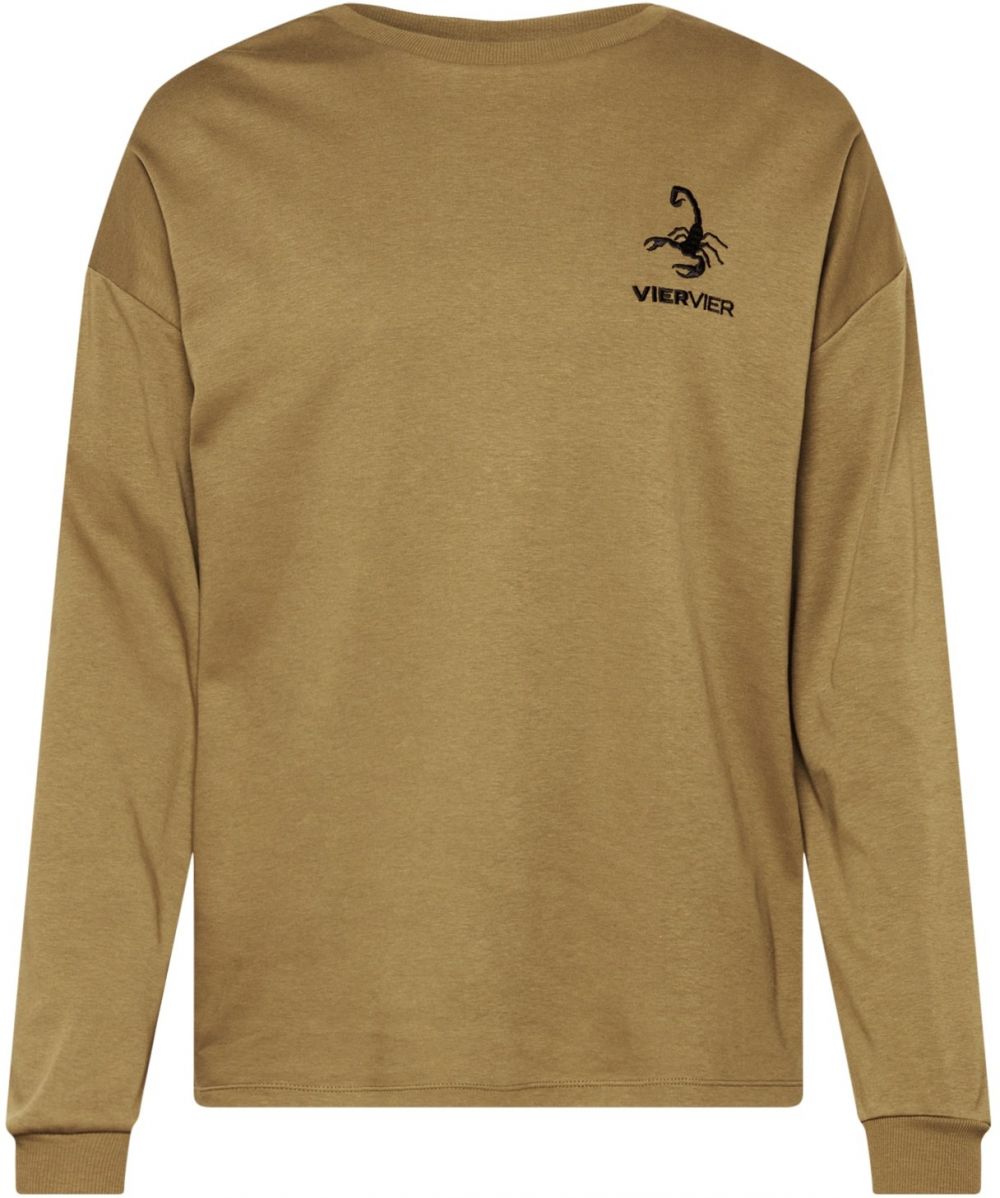 VIERVIER Tričko 'Luca'  hnedá / čierna