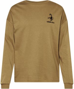 VIERVIER Tričko 'Luca'  hnedá / čierna