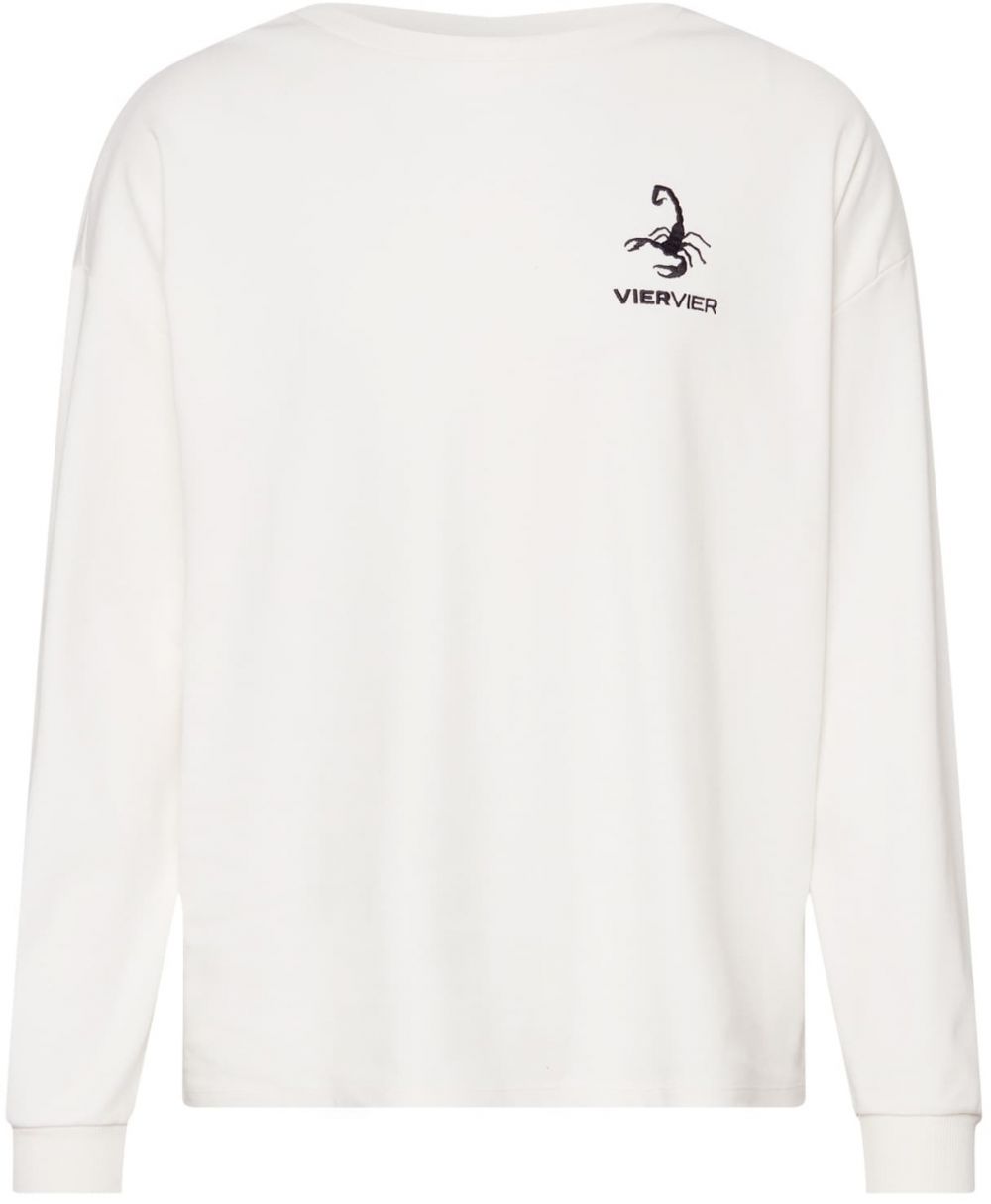 VIERVIER Tričko 'Luca'  čierna / šedobiela