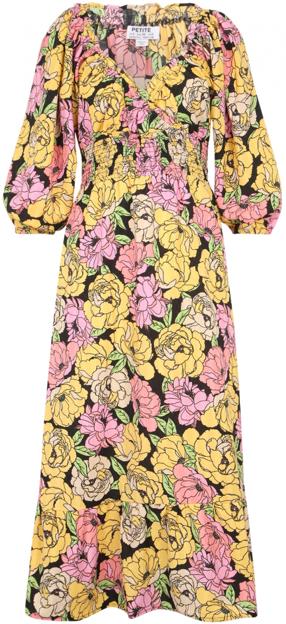 Dorothy Perkins Petite Šaty  žltá / svetlozelená / svetloružová / čierna